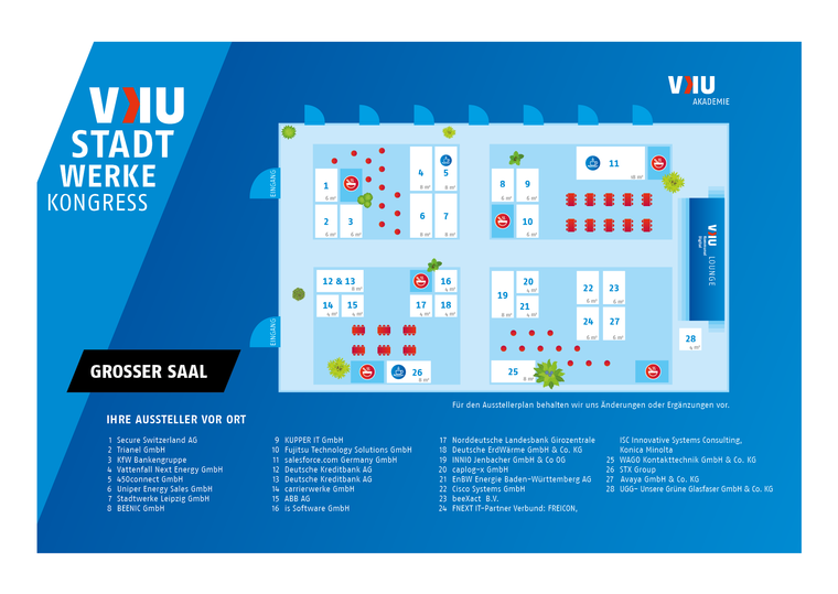 Ausstellerplan VKU-Stadtwerkekongress